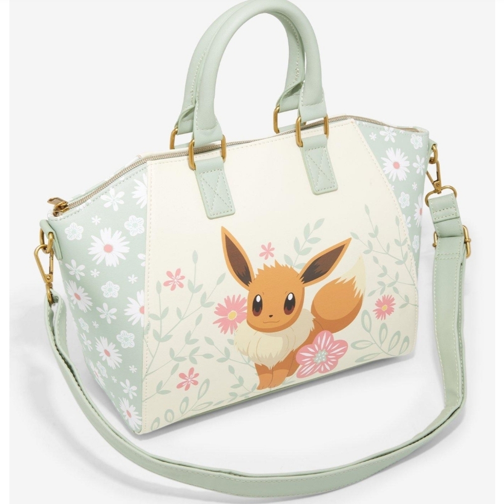 Loungefly Pokémon Eevee Floral Satchel Bag.